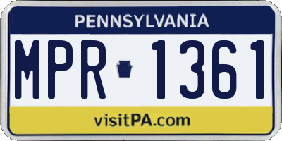 PA license plate MPR1361