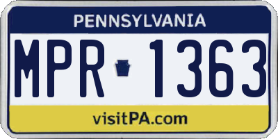 PA license plate MPR1363