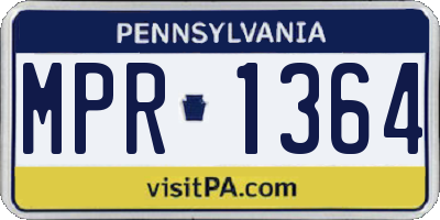 PA license plate MPR1364