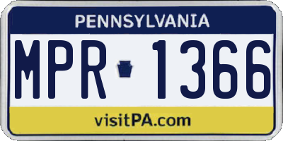 PA license plate MPR1366