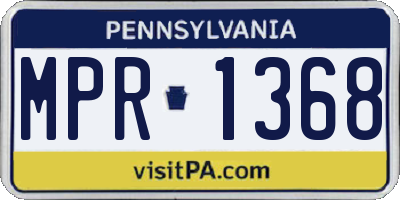 PA license plate MPR1368