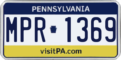 PA license plate MPR1369