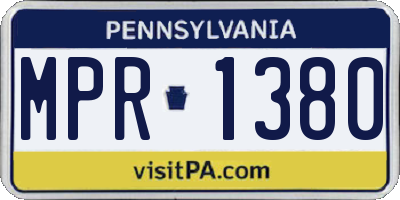 PA license plate MPR1380