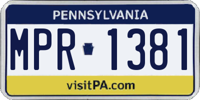 PA license plate MPR1381