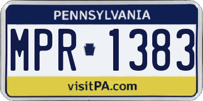 PA license plate MPR1383