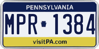 PA license plate MPR1384