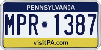 PA license plate MPR1387