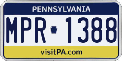 PA license plate MPR1388