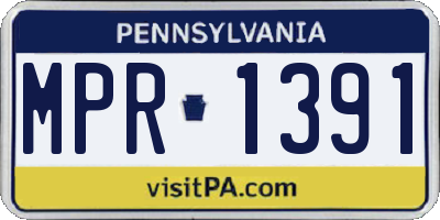 PA license plate MPR1391
