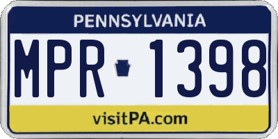 PA license plate MPR1398