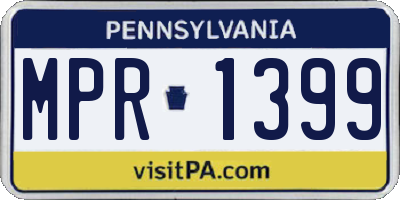 PA license plate MPR1399