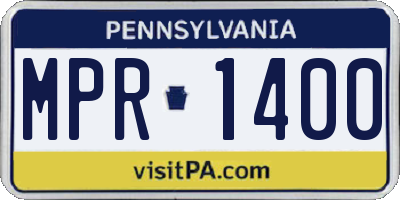 PA license plate MPR1400