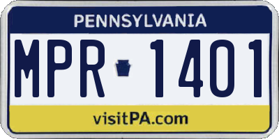 PA license plate MPR1401
