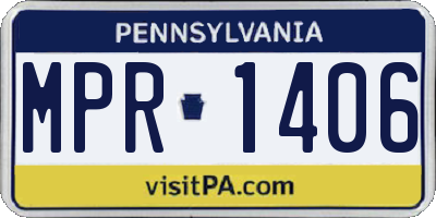 PA license plate MPR1406