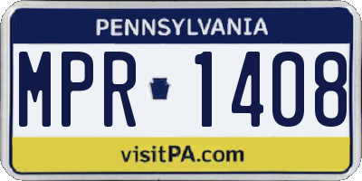 PA license plate MPR1408