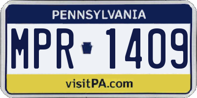 PA license plate MPR1409