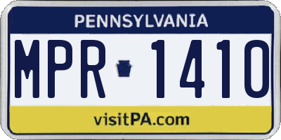 PA license plate MPR1410