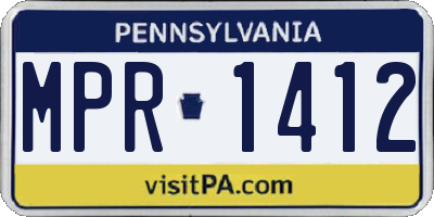 PA license plate MPR1412
