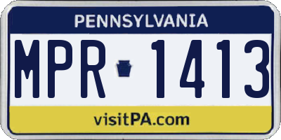 PA license plate MPR1413