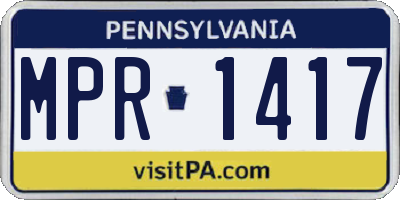PA license plate MPR1417