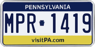 PA license plate MPR1419
