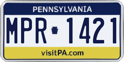 PA license plate MPR1421