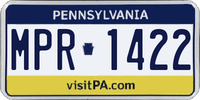PA license plate MPR1422