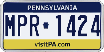 PA license plate MPR1424