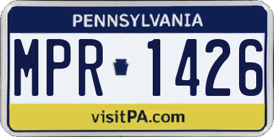 PA license plate MPR1426