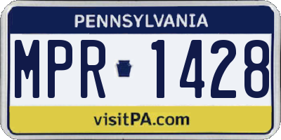 PA license plate MPR1428