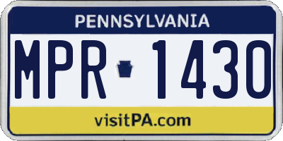 PA license plate MPR1430