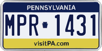 PA license plate MPR1431