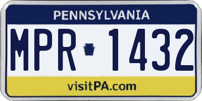 PA license plate MPR1432