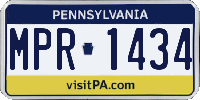 PA license plate MPR1434