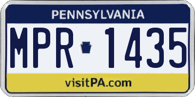 PA license plate MPR1435