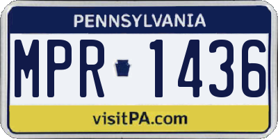 PA license plate MPR1436