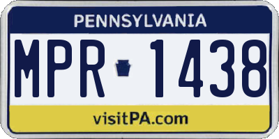 PA license plate MPR1438