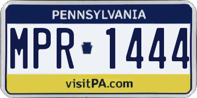 PA license plate MPR1444