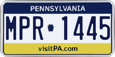 PA license plate MPR1445