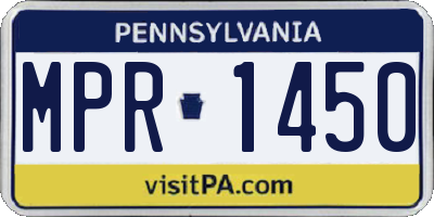 PA license plate MPR1450