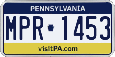 PA license plate MPR1453