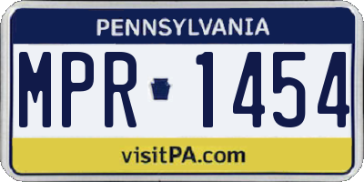 PA license plate MPR1454