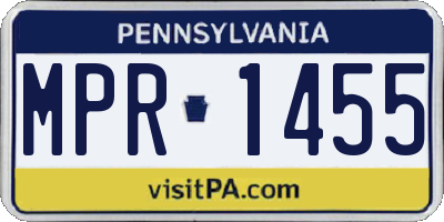 PA license plate MPR1455