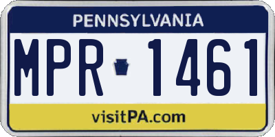 PA license plate MPR1461