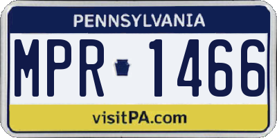 PA license plate MPR1466