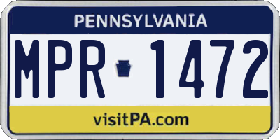 PA license plate MPR1472