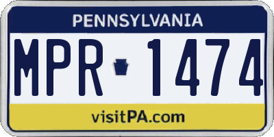 PA license plate MPR1474