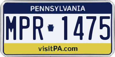 PA license plate MPR1475