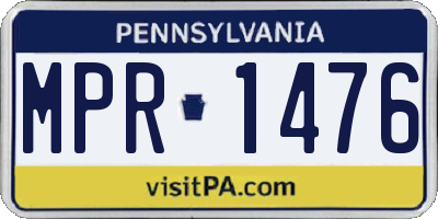 PA license plate MPR1476
