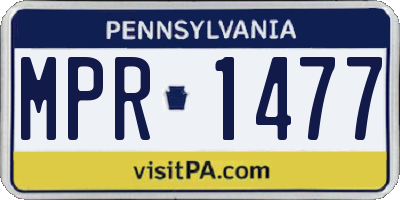 PA license plate MPR1477